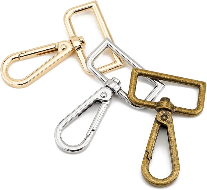 9 Pcs D Ring Swivel Lobster Claw Clasp Push Gate Snap Hooks Trigger Clips for DIY Crafts Keychain Purse Handbag Making,1-1/4 Inch Mixed