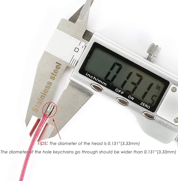 bayite Pack (100) Stainless Steel Wire Keychains Cable, Key Rings, Heavy Duty Luggage Tags Loops Tag Keepers 2mm Twist Barrel (Cable Length: 10 inches)
