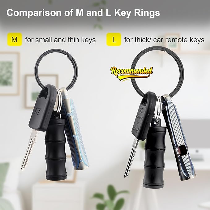 Titanium Key Rings Heavy Duty Side Push Split Key Chain Rings for Key Carabiner Quick Release Keychain Rings