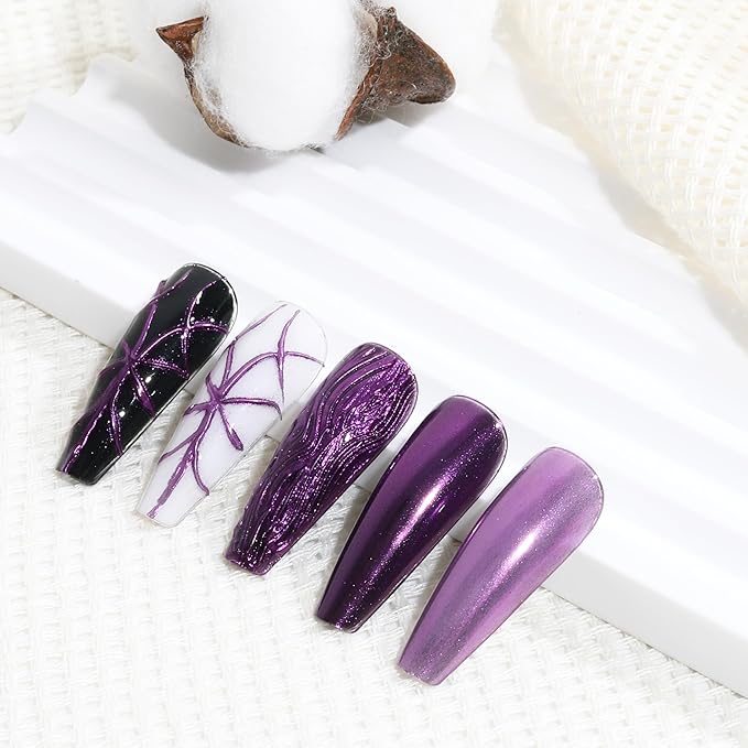 Artdone Chrome Nail Powder, Dark Purple Iridescent Aurora Powder Metallic Mirror Effect Pigment Pearlescent Mermaid Pigment Pearl Glitter Dust Kit, Nail Art Decoration, Resin Craft