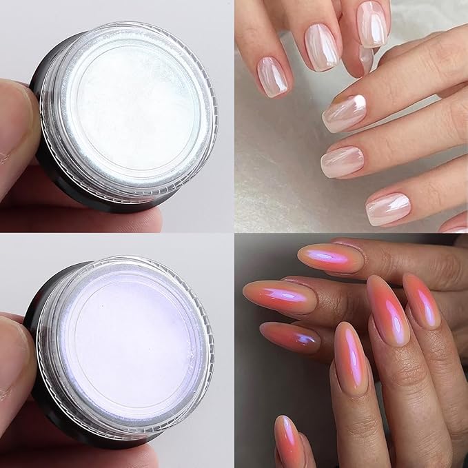 Chrome Nail Glitter Powder Set, 18 Colors Silver Black Red Green Metallic Effect Mirror Powder for Nails with Brushes, Pearl White Chrome Powder for Nails, Glazed Donut Nail Art, Manicure Supplies