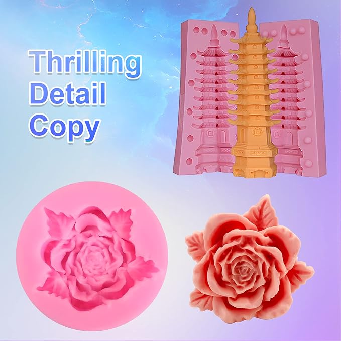 CHANGTIKEJI Silicone Mold Making Kit, 84oz 10A Elastic Liquid Silica Gel for Casting Resin molds and Candle & Soap Mold,Fast Cure Translucent Platinum Silicone Rubber