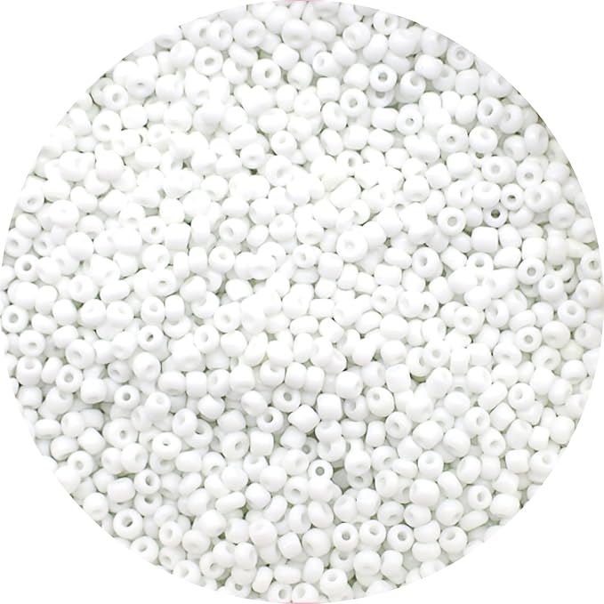 8000 pcs 3mm Seed Beads, Tiny Craft Beads for Bracelet Making, Bracelet Kits for DIY Jewelry Craft (White)