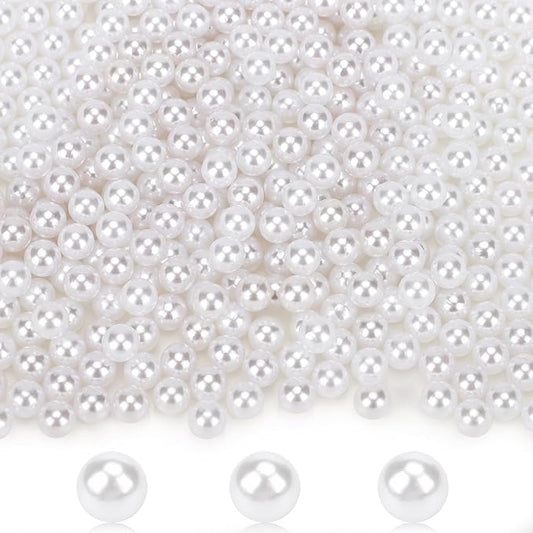 Suream White 1300Pcs Vase Fillers Pearls, 8mm/0.31in Faux Plastic Pearls for Crafts No Hole, Decorative Bulk Filler Beads for Home Centerpiece, Makeup Brush Holder, Wedding Candles, Table Scatter