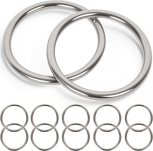 ZUSFUL 0.59 inch Metal O Rings,Stainless Steel Round Ring Buckles 7/64" Wire Diameter,metal rings for crafts,Solid Welded Loop(16, ID7/64*D0.59（15mm)