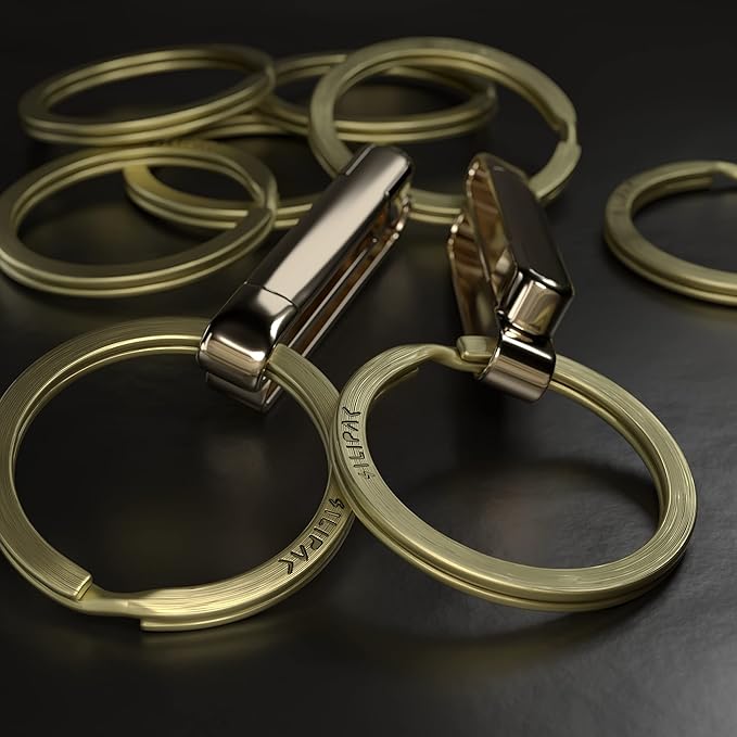 Key Rings Flat Split Keychain Bulk – Heavy Duty 1.18" (30 mm) Keyring – Organize Fast for Car & Home, Lanyards, School/Office/DIY – Metal Dog Tag Rings – Silver/Gold/Rainbow/Gunmetal