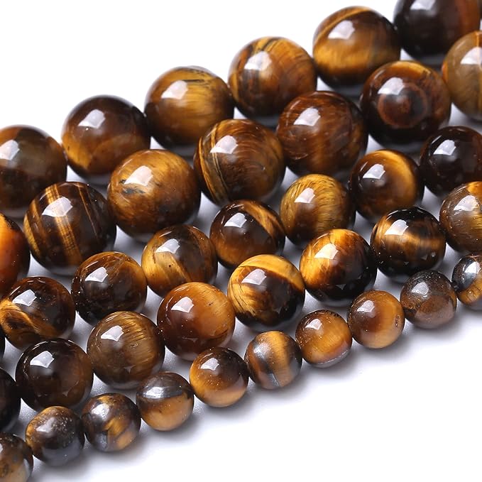8mm 45pcs AAA Yellow Tiger Eye Gemstone Beads Natural Round Loose Crystal Energy Stone Healing Power for Jewelry Making 1 Strand 15"(8mm, Yellow Tiger Eye Stone)
