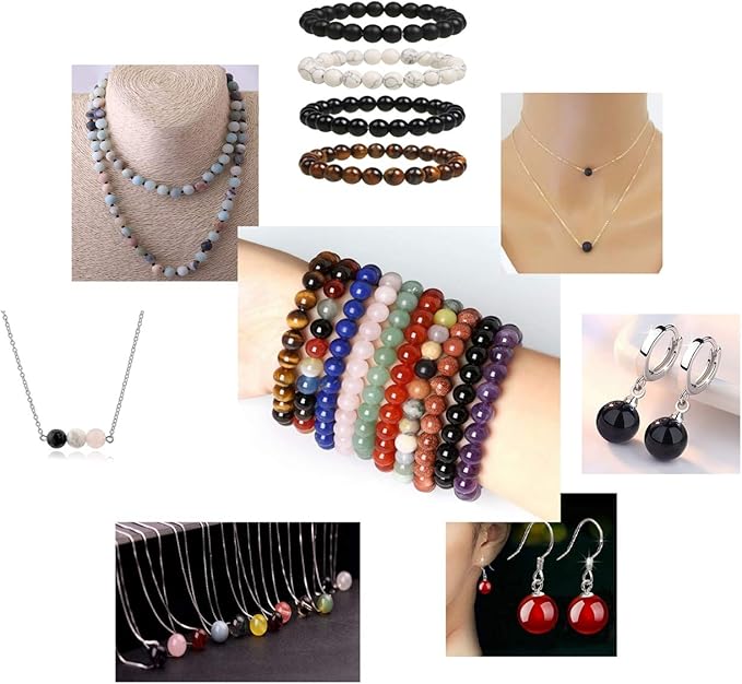 Natural Stone Beads 100pcs 8mm Blue White Sodalite Round Real Stone Beading Loose Gemstone Hole 1mm DIY Charm Smooth Beads for Bracelet Necklace Earrings Jewelry Making (Blue White Sodalite, 8mm)