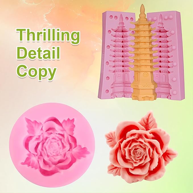 Silicone Mold Making Kit, 48oz 10A Elastic Liquid Silicone for Casting Resin molds and Candle & Soap Mold,Fast Cure Translucent Platinum Silicone Rubber