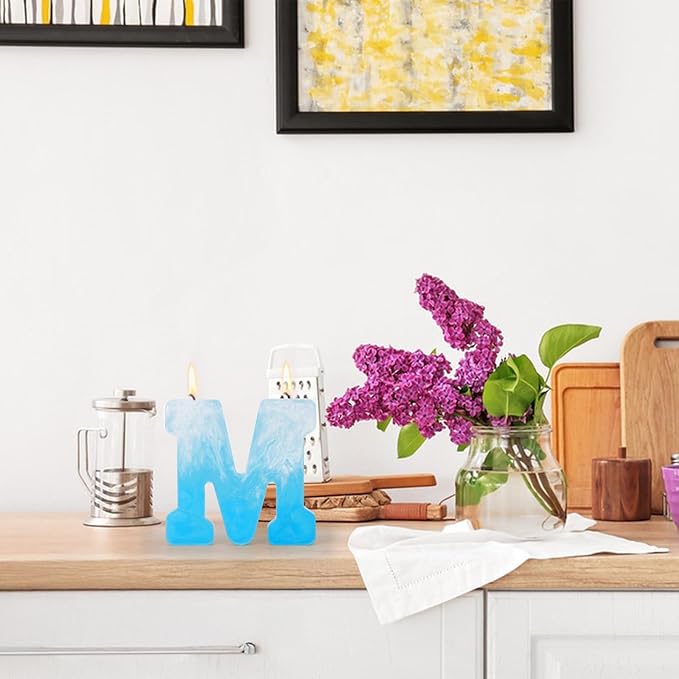 Gartful Resin Letter Molds for Casting, M Capital Alphabet Resin Silicone Molds for Epoxy, Thick 3D Silicone Letter Molds for Making Letters, Word Sign Art, DIY Crafts, Making Candle, Party Home Decor