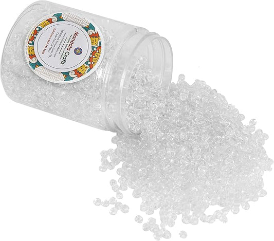 Mandala Crafts 6/0 Glass Seed Beads for Professional Beadwork, 2500 Clear Glass Beads