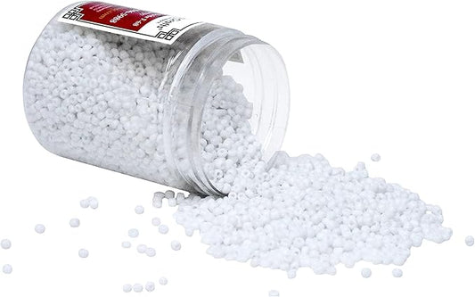 Mandala Crafts 11/0 Glass Seed Beads for Professional Beadwork, 13000 Opaque White Glass Beads