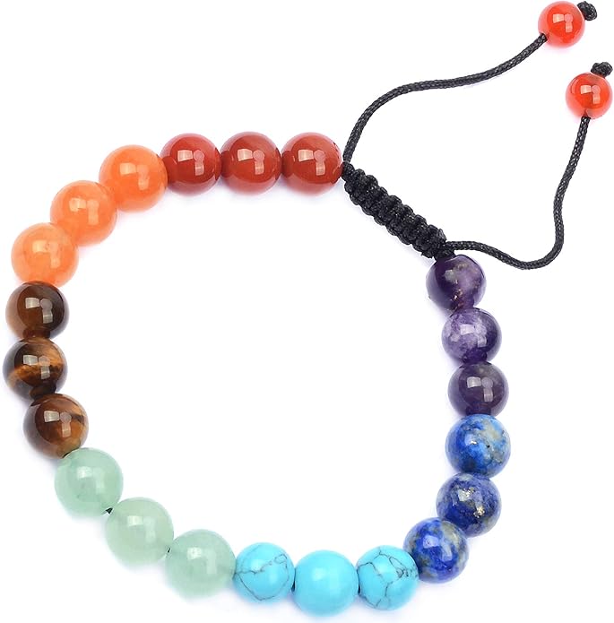 MASSIVE BEADS Natural Healing Power Gemstone Crystal Beads Unisex Adjustable Macrame Bracelets