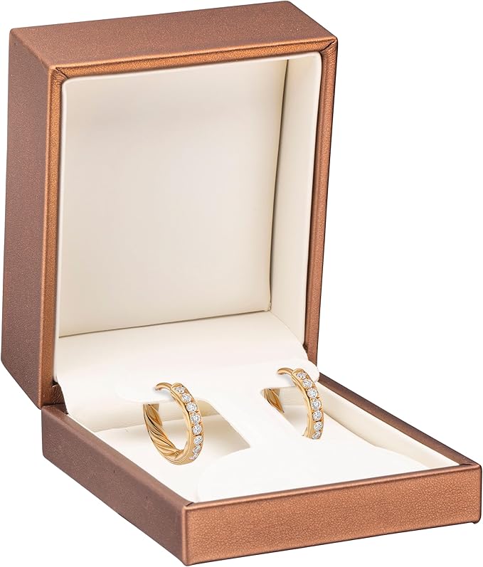 Luxury Leather Jewelry Gift Box - Premium Necklace Box & Earring Display Case for Women & Men - Universal Necklace Holder & Earring Box, Ideal for Earrings Pendants Hoops & Necklace by AllurePack