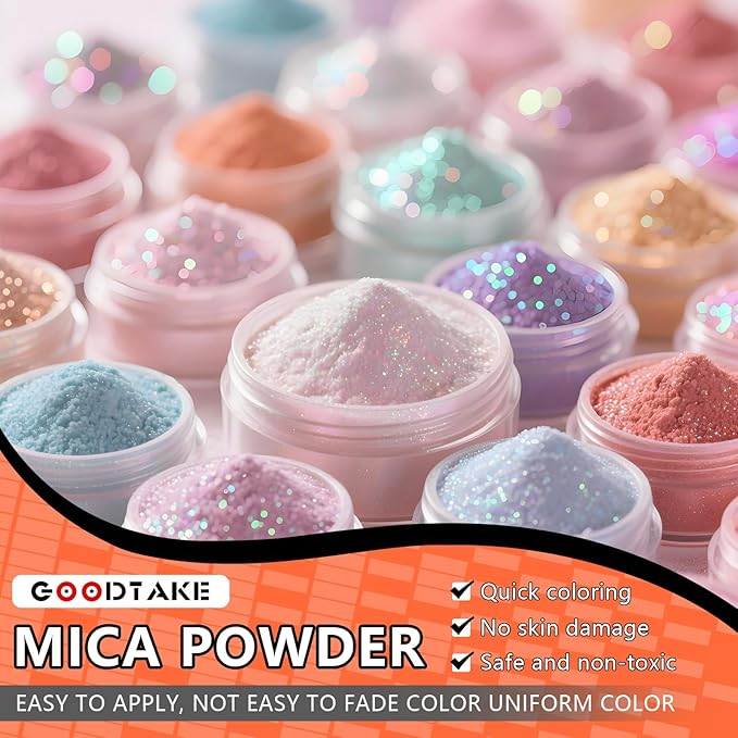 GOODTAKE Yellow Mica Powder | Resin Color Pigment | Resin Dye | Mica for Soap Making, Candle Making, Bath Bomb, Slime, Nail Polish, Eye Shadow - Pure Natural Mica Powders (Yellow, 2 oz)