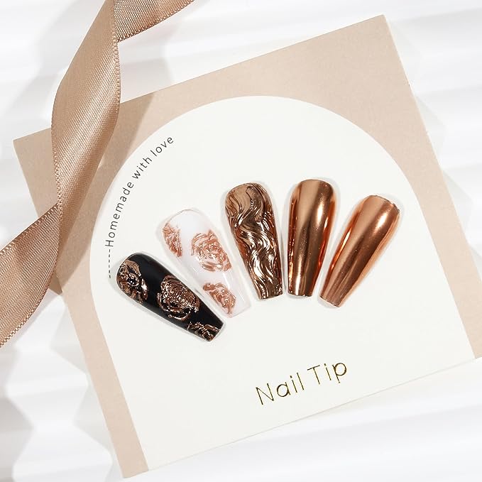 Artdone Chrome Nail Powder, Copper Iridescent Aurora Powder Metallic Mirror Effect Pigment Pearlescent Mermaid Pigment Pearl Glitter Dust Kit, Nail Art Decoration, Resin Craft