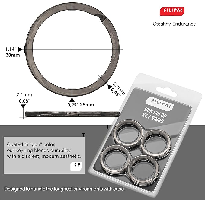 Key Rings Flat Split Keychain Bulk – Heavy Duty 1.18" (30 mm) Keyring – Organize Fast for Car & Home, Lanyards, School/Office/DIY – Metal Dog Tag Rings – Silver/Gold/Rainbow/Gunmetal