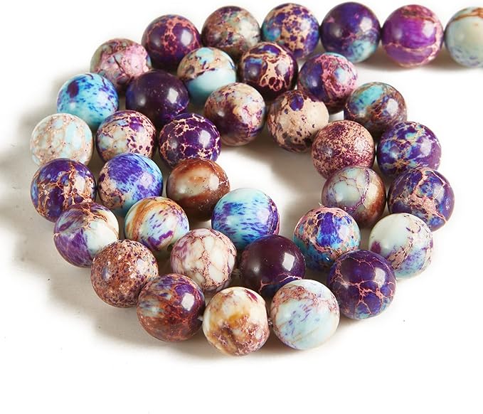 100pcs 6mm Colorful Imperial Jasper Beads Natural Gemstone Beads Round Loose Beads for Jewelry Making