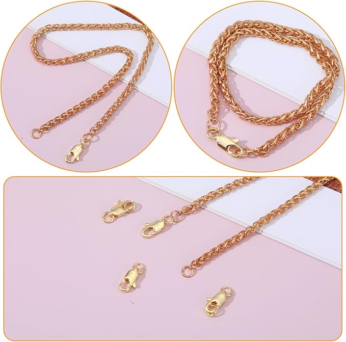 10 Pcs Lobster Claw Clasps, Gold Lobster Claw Clasp with Closed Jump Rings, 14K Gold Jewelry Making Clasps and Closures, 12mm (0.47inch)