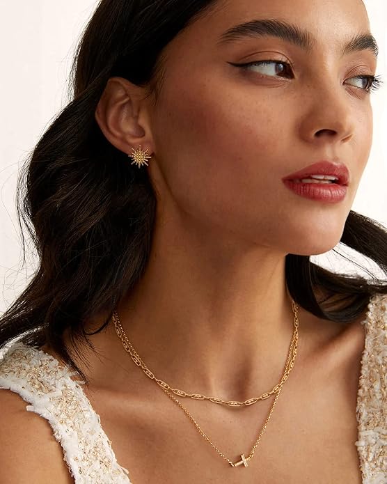 Aobei Pearl 18K Gold Plated Paperclip Chain Choker Satellite Chain Freshwater Cultured Biwa Pearl Pendant Necklace Dainty Jewelry for Women