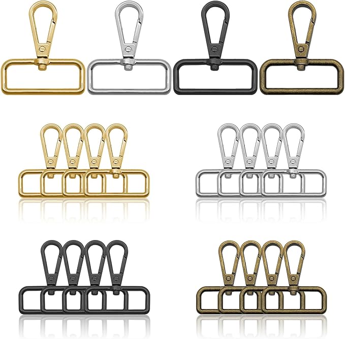 16pcs Swivel Clasps 1 1/2 inch Metal Swivel Lobster Clasp Claw Lanyard Snap Hook Metal Clasp Hook Keychain Clip Hook for Keychain Making, Lanyard Making, Purse Hardware, DIY Craft(4 Colors)
