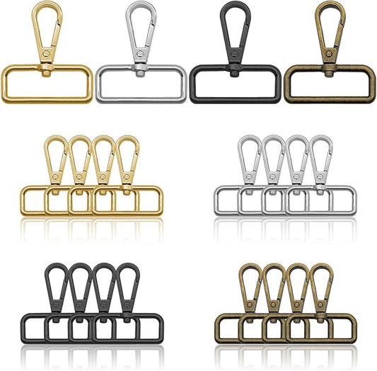 16pcs Swivel Clasps 1 1/2 inch Metal Swivel Lobster Clasp Claw Lanyard Snap Hook Metal Clasp Hook Keychain Clip Hook for Keychain Making, Lanyard Making, Purse Hardware, DIY Craft(4 Colors)