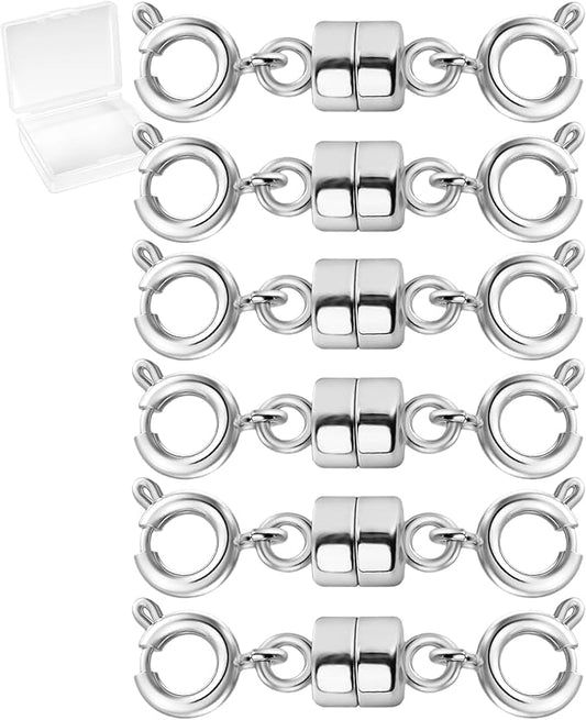 Double Magnetic Necklace Clasps and Closures, Necklace Extenders for Women, 14K Gold and Silver Magnetic Jewelry Clasps for Bracelets