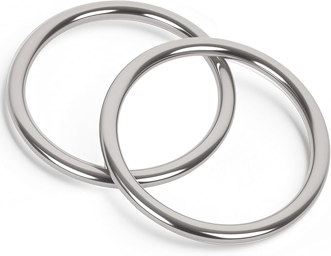 ZUSFUL 3.15 inch Metal O Rings,Stainless Steel Round Ring Buckles 5/16" Wire Diameter,metal rings for crafts,Solid Welded Loop(4, ID5/16*D3.15(80mm))