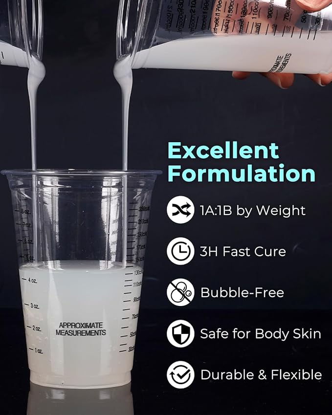 Nicpro 170oz Silicone Mold Making Kit, 15A Platinum Liquid Silicone Rubber, Flexible Silicone Molds Maker Mix Ratio 1:1 for Casting 3D Resins Candle Soap Molds DIY with 24 Mica Powder, Mixing Cups