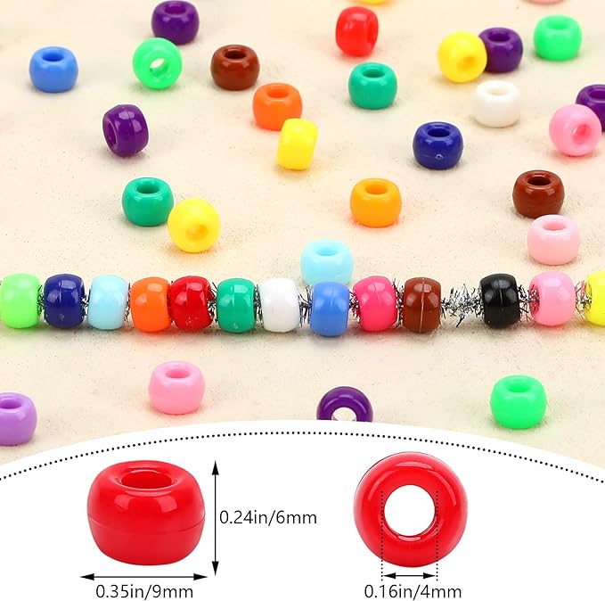 UPINS 1200pcs Multi-Colored Beads Plastic Beads for Party Decoration Supplies
