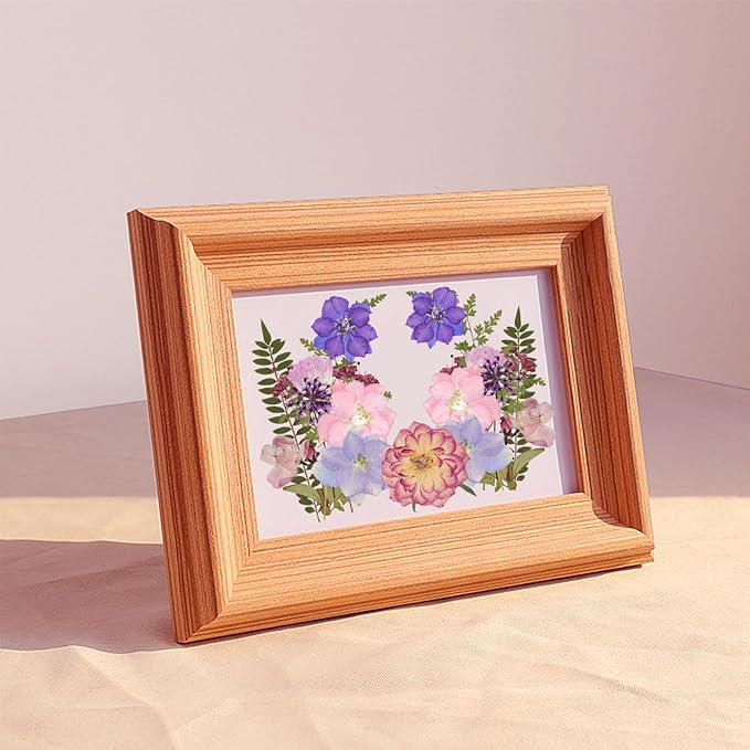 50Pcs Dried Pressed Flowers Resin Mould Real Pressed Flowers Natural Dry Leaves Bulk Mixed Colorful Daisy Herbs Kit with Tweezers for Scrapbooking DIY Candle Jewelry Crafts Making Nails(Purple)