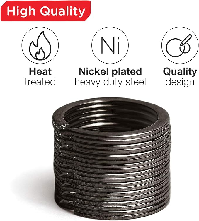 Key Rings Flat Split Keychain Bulk – Heavy Duty 1.18" (30 mm) Keyring – Organize Fast for Car & Home, Lanyards, School/Office/DIY – Metal Dog Tag Rings – Silver/Gold/Rainbow/Gunmetal