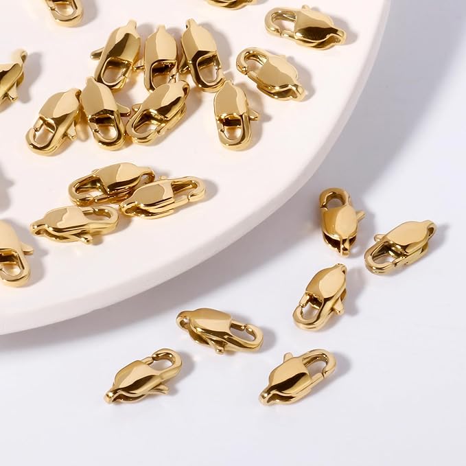 15PCS 16MM Gold Lobster Clasps, 18K PVD Gold Plated 316 Stainless Steel Lobster Claw Clasps Bulk for Necklace Bracelet Jewelry Making DIY Craft