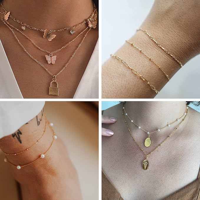 Kyutong 10M Gold Stainless Steel Jewelry Chain in Bulk Beaded Cable Link Chain Roll with Jump Rings and Lobster Clasps for DIY Jewelry Making Supplies