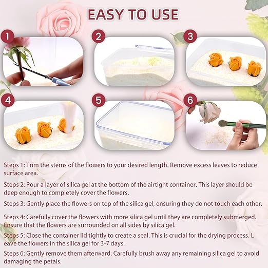 (NET 36 LBS) Silica Gel for Flower Drying, Silica Gel Flower Drying Crystals, Reusable Flower Drying Silica for Wedding Bouquet Preservation