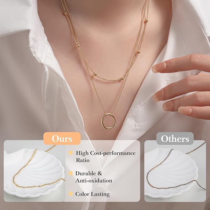 14k Gold Necklace Chains for Jewelry Making, Total 20 Feet 6 Rolls Bracelet Chains for DIY, 3.3 Feet Each Style, 14K Gold Plated Chain with Jump Rings/Lobster Clasps/Connectors