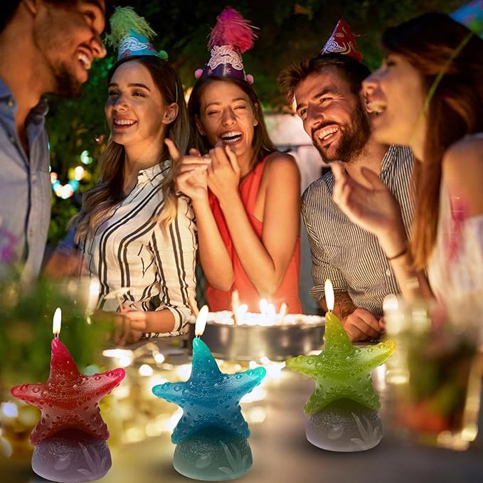 ZQYSING Starfish Candle Mold for Candle Making, Ocean Beach Sea Silicone Molds for Epoxy Resin Candle Wax Soap Clay Gypsum Home Decoration