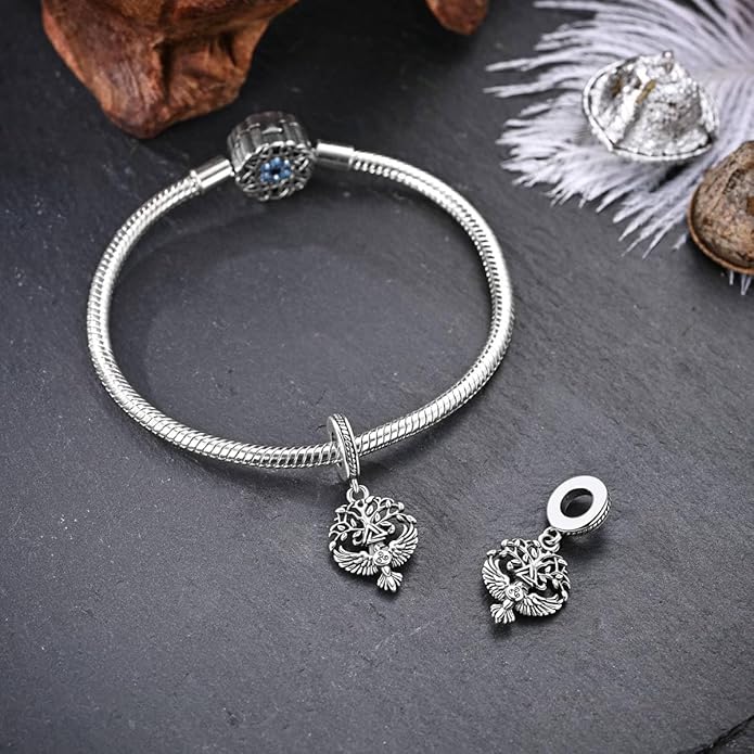 Hexagram Charms For Bracelets, Sterling Silver Eagle Tree Of Life Charms For Pandora Bracelets, Dangle Pendants & Bead Charm For DIY Jewelry Great Gift For Her
