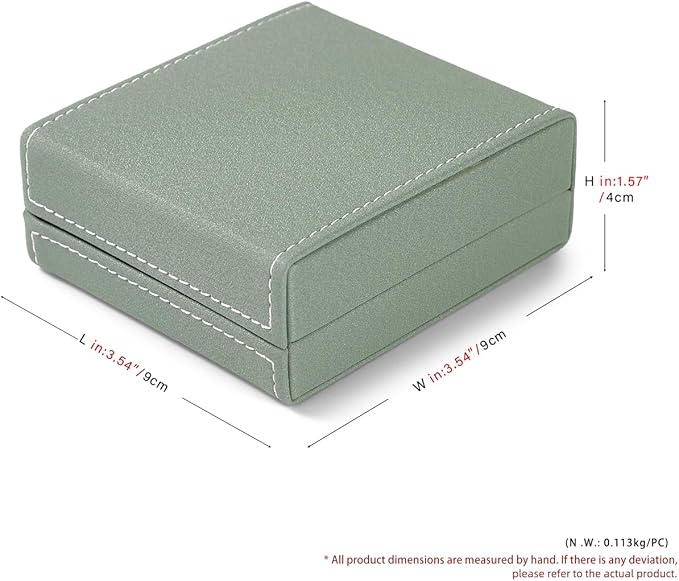 Jewelry Box PU Leather Bracelet/Bangle Gift Box Velvet Jewellery Storage Case Engagement, Anniversary(Green)