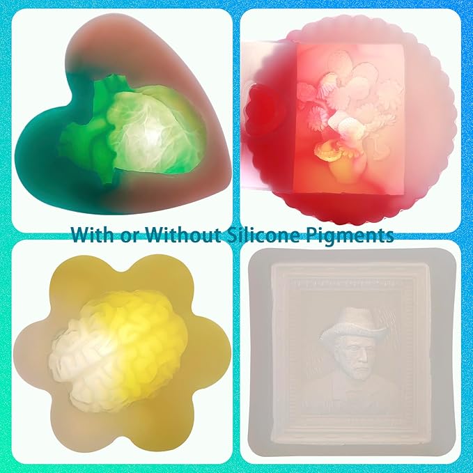 BBDINO Silicone Mold Making Kit, Mold Making Silicone 20A Translucent 4.4 lbs, Liquid Silicone for Mold Making 1:1 by Volume, Ideal for Casting Resin, Soap, Plaster, Wax Silicone Molds