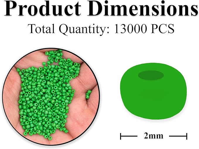 Mandala Crafts 11/0 Glass Seed Beads for Professional Beadwork, 13000 Green Glass Beads