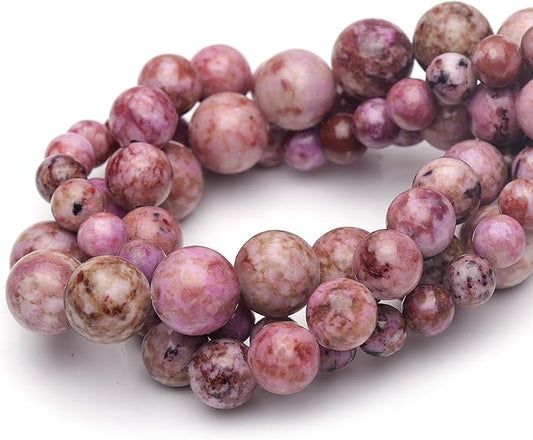 6mm Natural Stone Beads for Jewelry Making,Pink Imperial Turquoise Polished Smooth Round Gemstone Beads for Bracelet Necklace 15 Inch