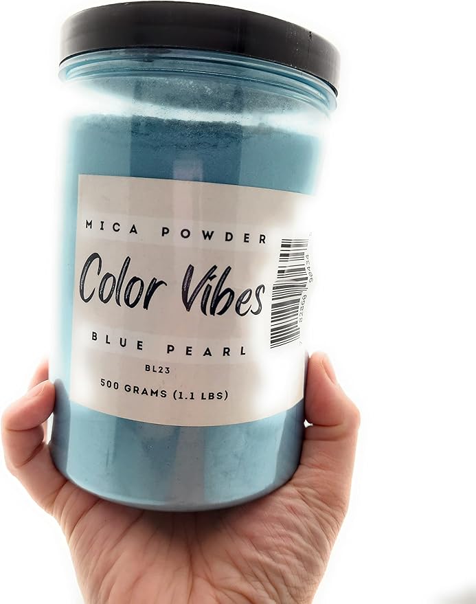 Pearl Mica Powder Pigment Dye - 500 Grams (1.1 lbs) - Best Bulk Price for Fine Arts, Crafting, Painting, Bath Bomb Soap Candle Slime Jewelry Making, Epoxy Resin, Woodworking (Blue BL23)