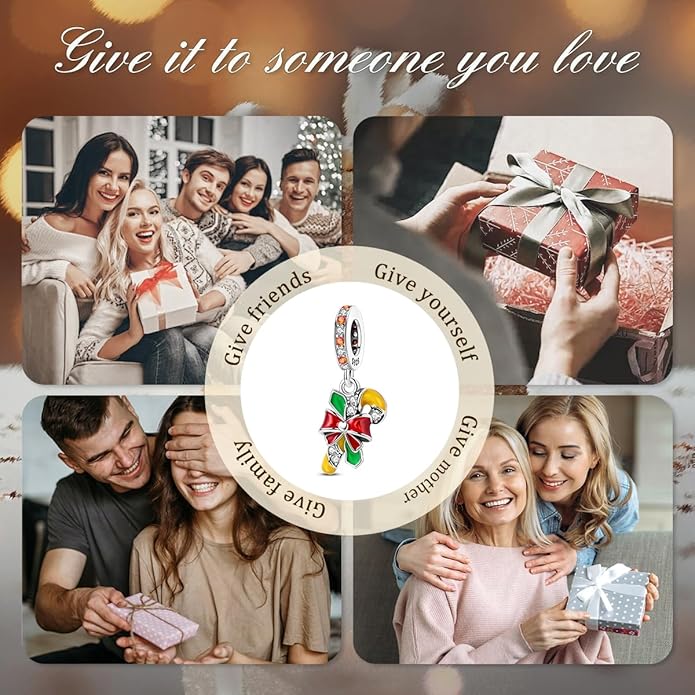 Parmuz 925 Sterling Silver Christmas Charm for Bracelet Snowflake Dangle Beads Santa Claus Snowman Deer Charm Gifts for Women