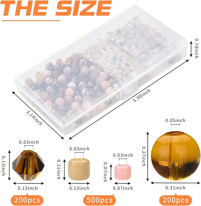 Craft Crystal Beads Jewelry Making Kit, Shade Brown Beads Including 8 Types of Round Beads, with Bicone Beads, Rondelle Beads, Gravel Beads and Seed Beads for Bracelet Making