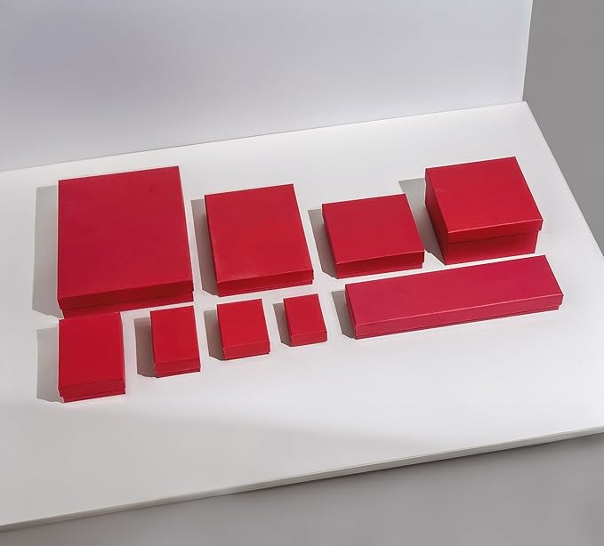 TheDisplayGuys - 100-Pack #34 Cotton Filled Cardboard Paper Jewelry Boxes Gift Case - Matte Red (3.9" x 3.9" x 2.0") - for Shipping or Storage