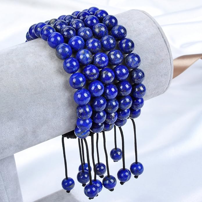 MASSIVE BEADS Natural Healing Power Gemstone Crystal Beads Unisex Adjustable Macrame Bracelets