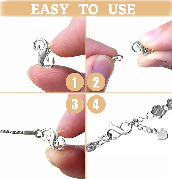 Dailyacc Double Opening Lobster Clasp 316 Stainless Steel Silver and Gold Pleted Necklace Bracelet Extender Clasps and Closures for DIY Jewelry