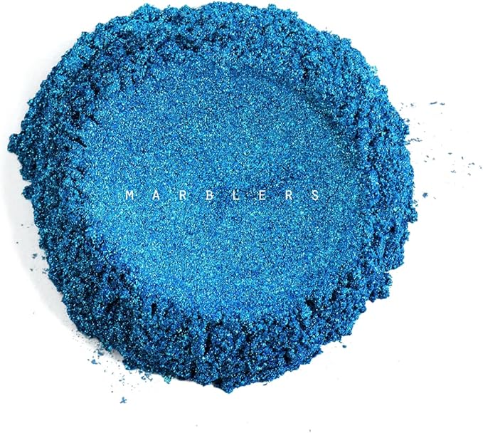 MARBLERS Blue Mica Powder [Marine Pearl] 4oz (113g) | Cosmetic Grade | Epoxy Resin Pigment, Dye, Non-Toxic, Vegan, Cruelty-Free | Lip Gloss, Nails, Body Butter, Bath Bomb, Candle & Soap Making