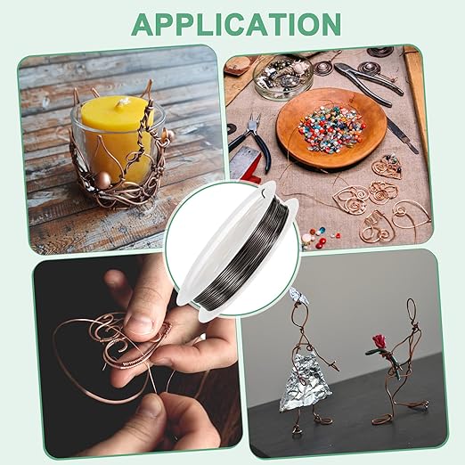 0.7 mm/21 Gauge Copper Wire for Jewelry Making, 10.2FT Copper Beading Craft Wire for Jewelry/Weaving/DIY Crafting/Planting, Color-Retaining [3.1M, Metallic Black]